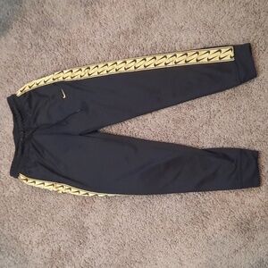 NIKE Sportswear GOLD Stripe Swoosh Logo Jogger Pants